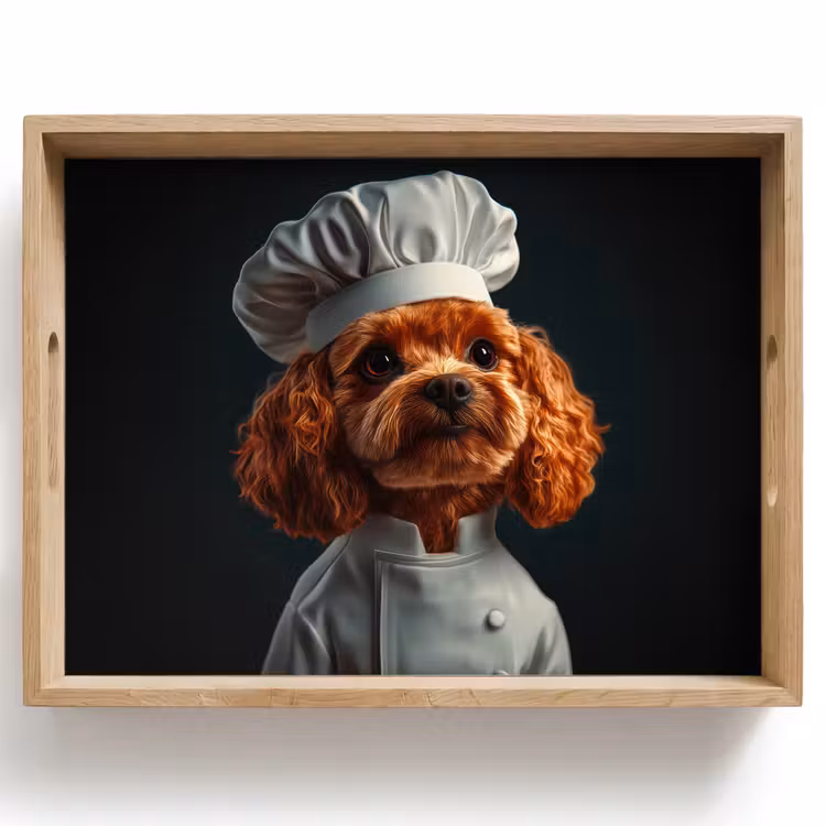 Bandeja - Marrón - Cocinero - Perro — 1