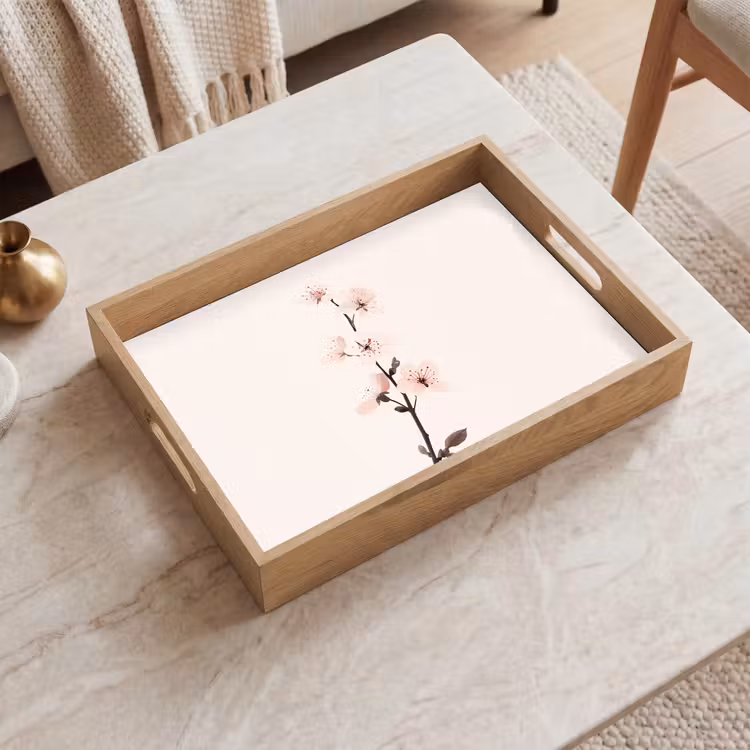 Bandeja - Minimalista - Flor - Rama - Rosa — 2