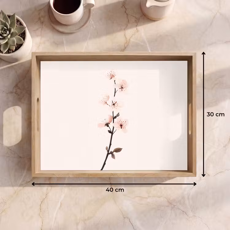 Bandeja - Minimalista - Flor - Rama - Rosa — 7