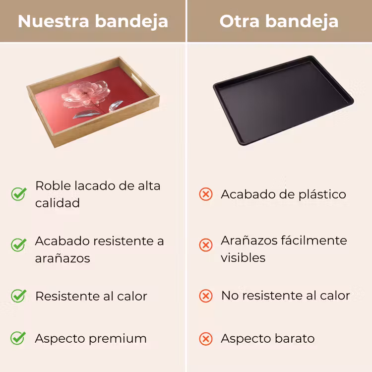 Bandeja - Ornamentado - Flor - Rosa - Gafas — 9