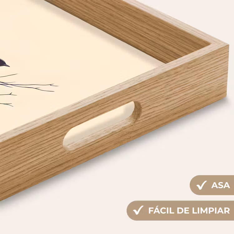 Bandeja - Pájaro - Negro - Rama - Minimalista — 8