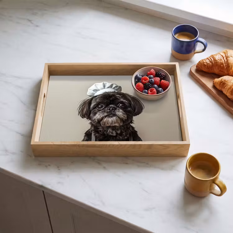 Bandeja - Ropa de cocinero - Negra - Perro — 3