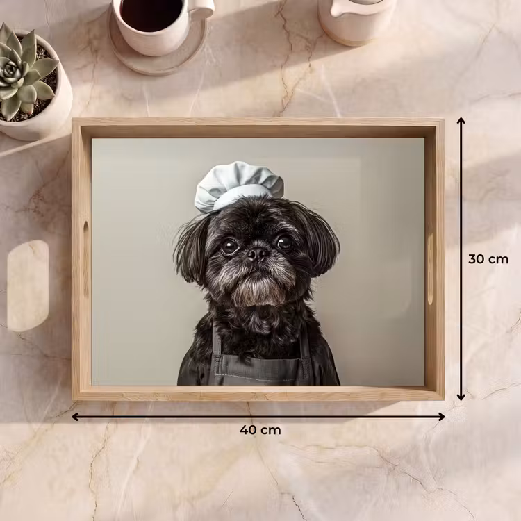 Bandeja - Ropa de cocinero - Negra - Perro — 7