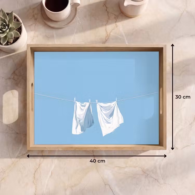 Bandeja - Sábanas - Tendedero - Azul - Minimalista — 7
