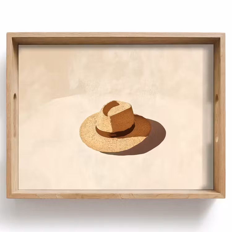 Bandeja - Sombrero - Minimalista - Sombra - Beige — 1