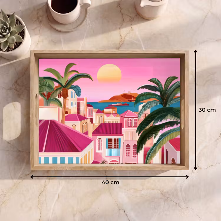 Bandeja - Ciudad - Rosa - Palmeras — 7
