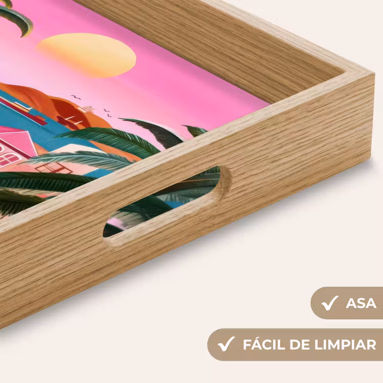 Bandeja - Ciudad - Rosa - Palmeras — 8