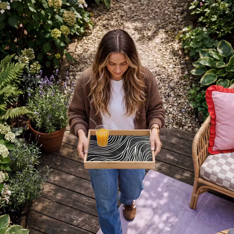 Bandeja - Líneas - Motivo - Abstracto - Blanco — 6