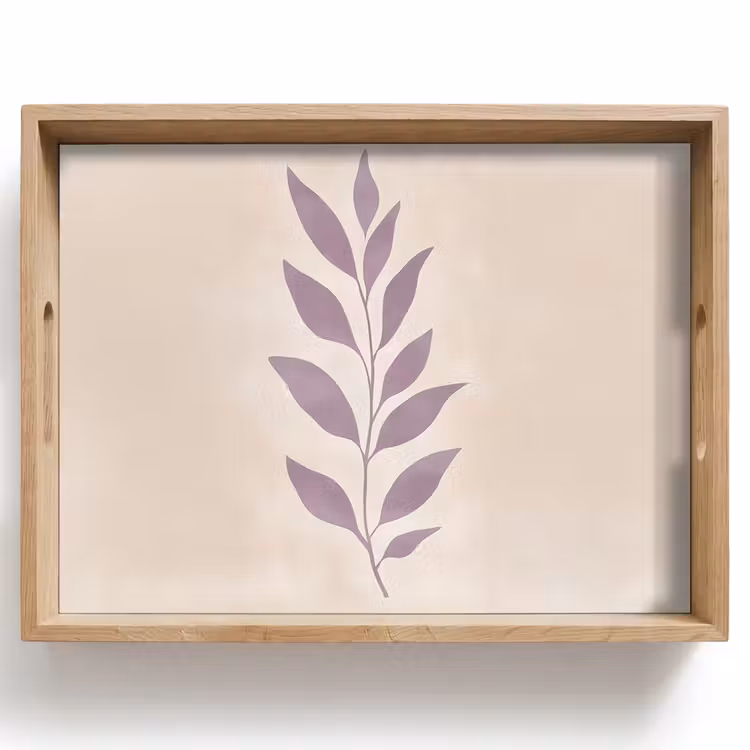 Bandeja - Rama - Hojas - Minimalista - Beige — 1
