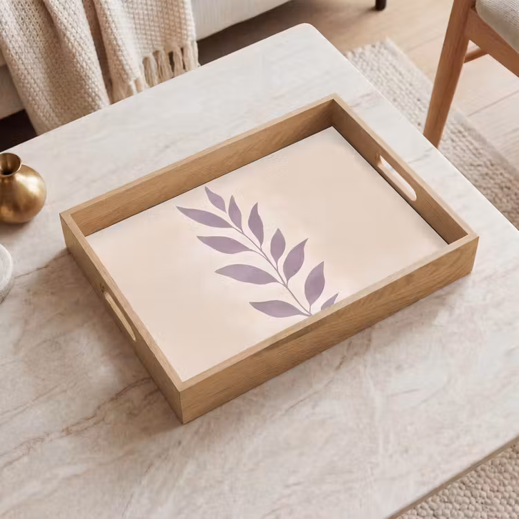 Bandeja - Rama - Hojas - Minimalista - Beige — 2