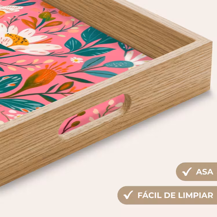 Bandeja - Rosa - Flores - Blanco - Naranja — 8