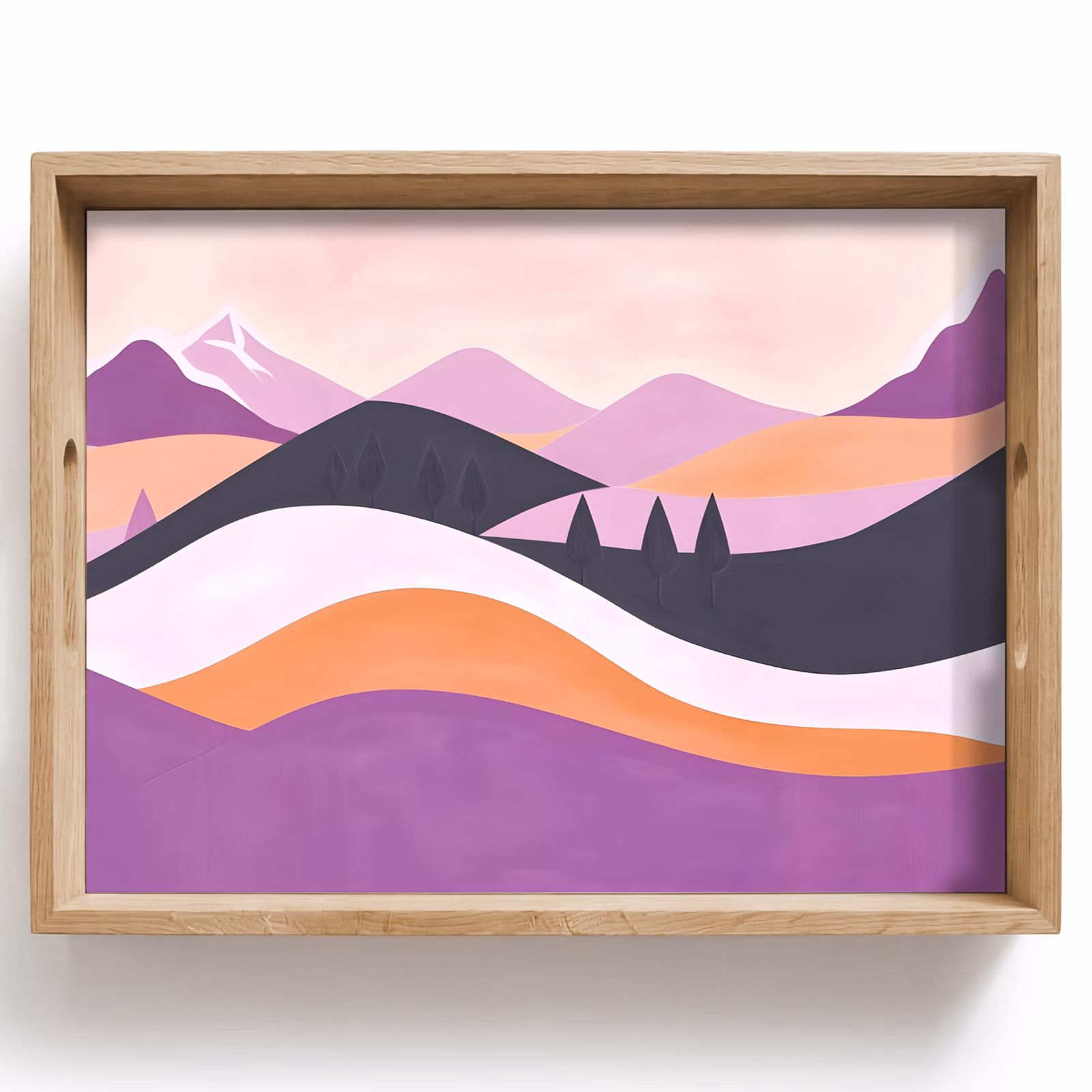 Bandeja - Abstracto - Colinas - Árboles - Verde — 1