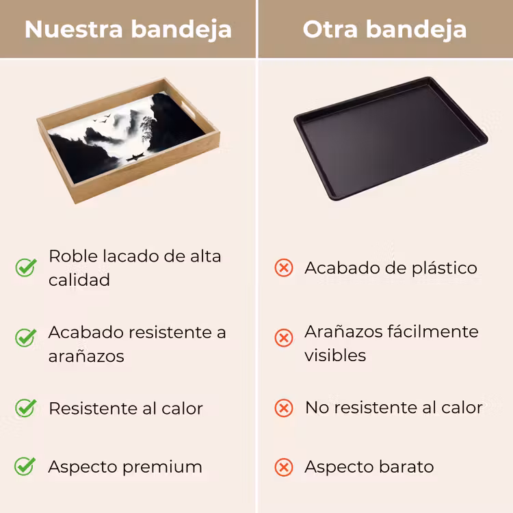 Bandeja - Bote de remos - Niebla - Montañas - Pájaros — 9