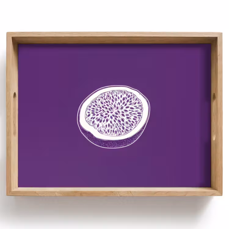 Bandeja - Fruta de la pasión - Semillas - Morado - Minimalista — 1