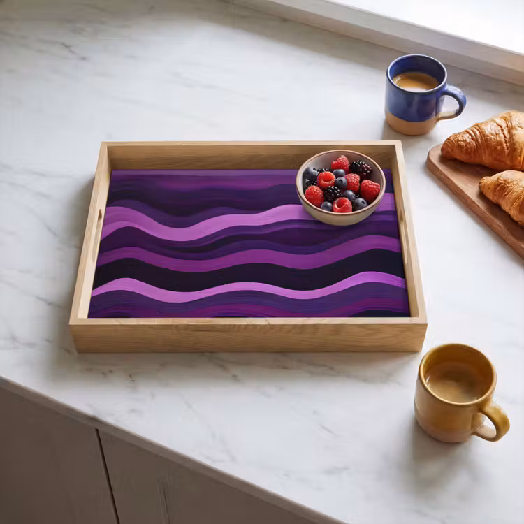 Bandeja - Líneas - Ondas - Morado - Abstracto — 3
