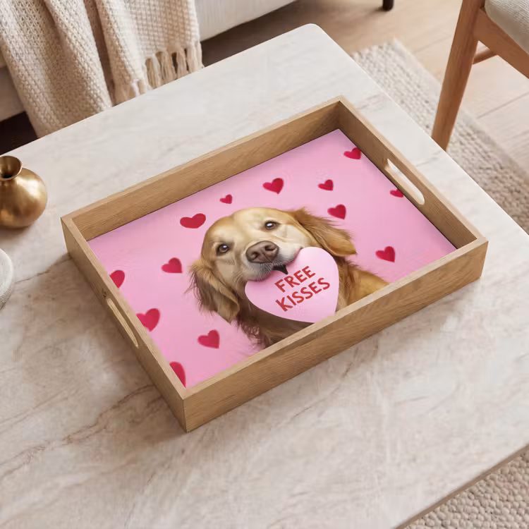 Bandeja - Perro - Beso- San Valentín - Corazones — 2