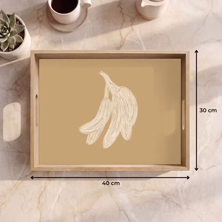 Bandeja - Plátanos - Beige - Dibujo lineal - Minimalista — 7