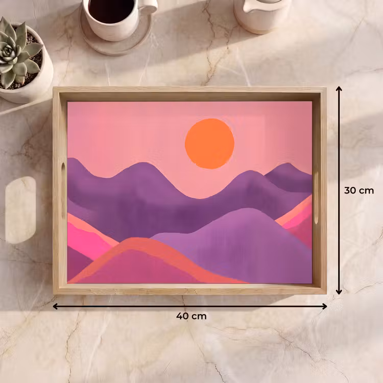 Bandeja - Sol - Colinas - Morado - Abstracto — 7