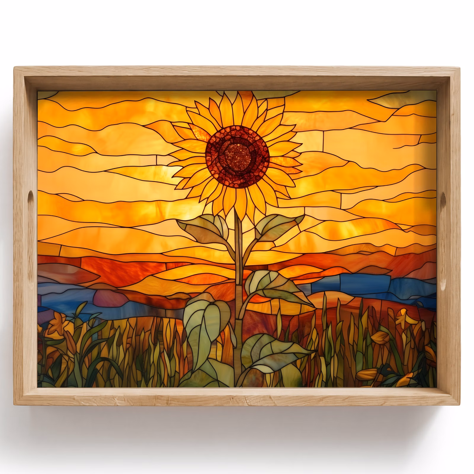 Bandeja - Girasol - Mosaico - Atardecer - Amarillo — 1