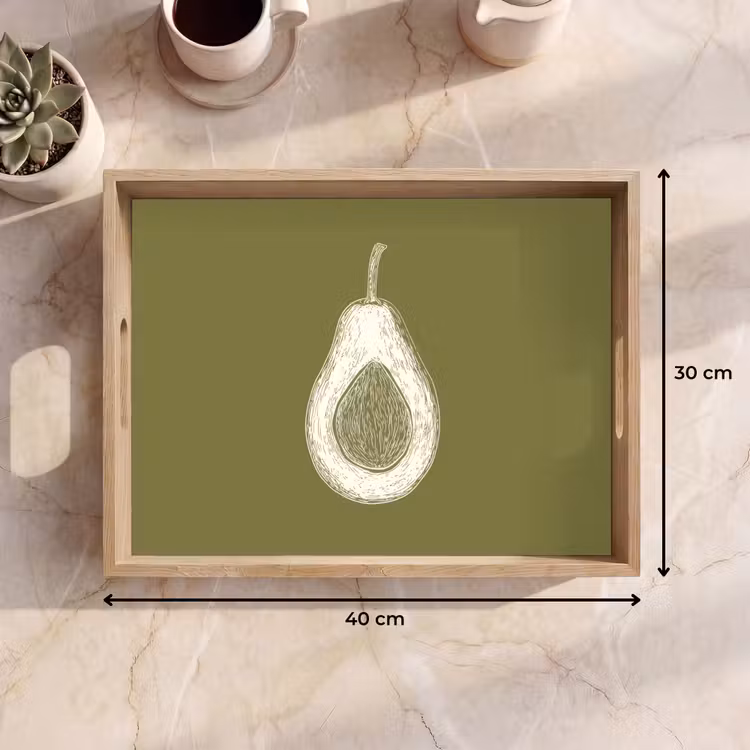 Bandeja - Aguacate - Minimalista - Ilustración - Verde — 7