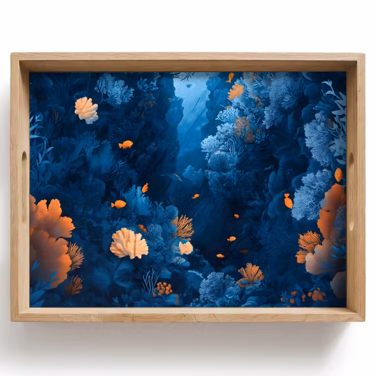 Bandeja - Arrecife de coral - Pez - Océano - Azul — 1