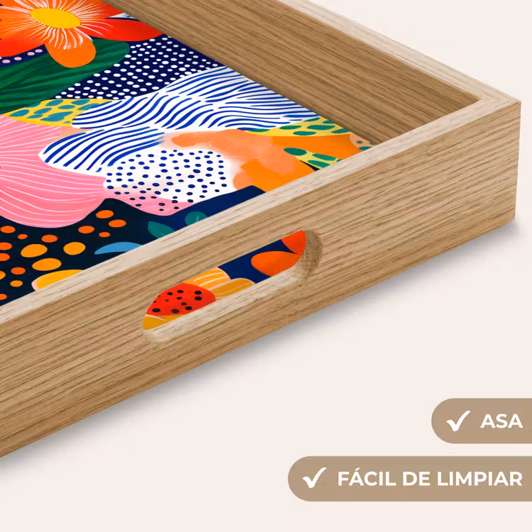 Bandeja - Colorido - Flores - Abstracto - Lunares — 8