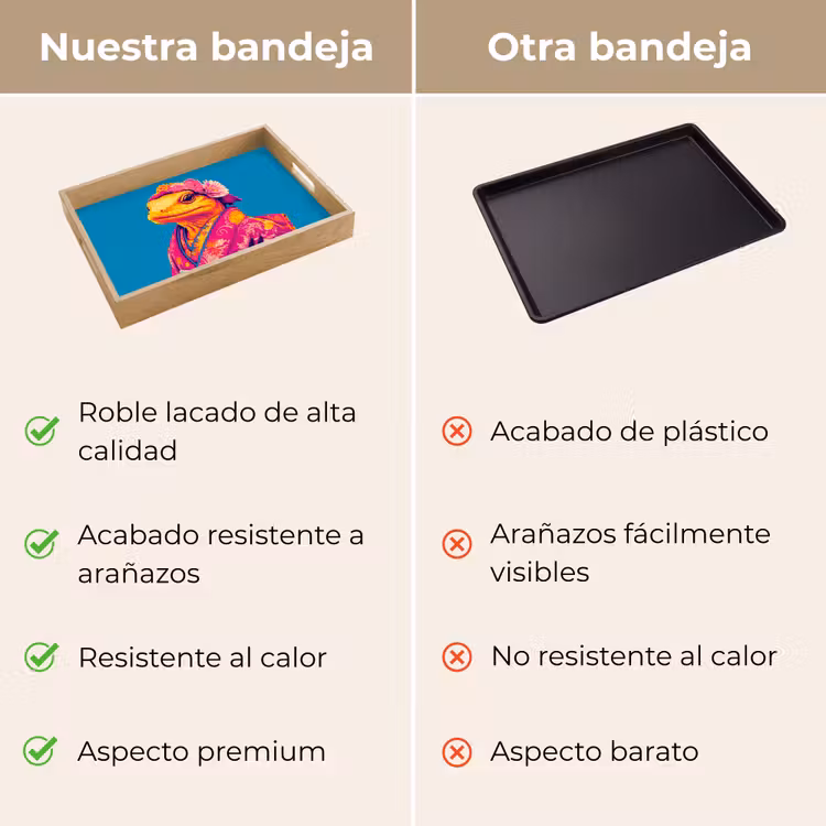 Bandeja - Corona de flores - Lagarto - Kimono - Morado — 9