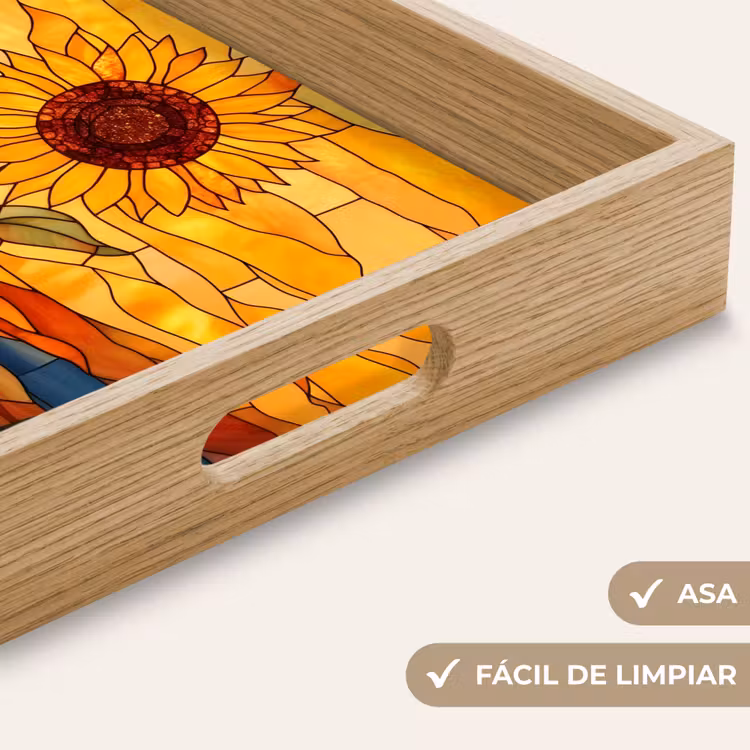 Bandeja - Girasol - Mosaico - Atardecer - Amarillo — 8