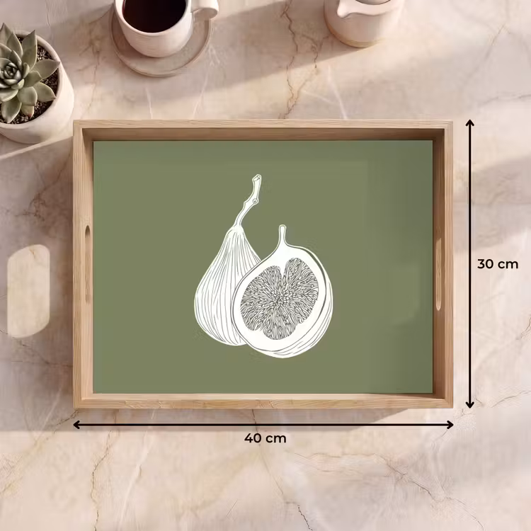 Bandeja - Higos - Minimalista - Dibujado - Verde musgo — 7