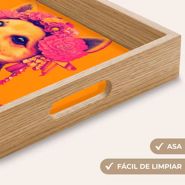 Bandeja - Kimono - Perrito - Corona de flores - Naranja — 8