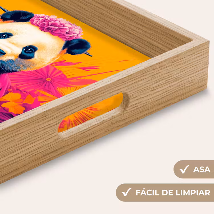 Bandeja - Kimono - Rosa - Panda - Corona de flores — 8