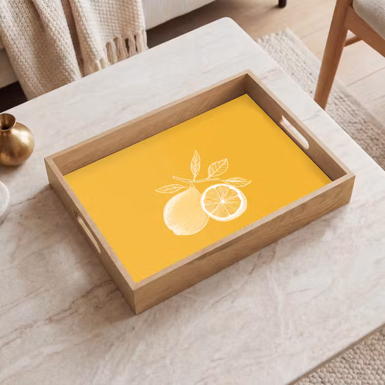 Bandeja - Limones - Ilustración - Minimalista - Amarillo — 2