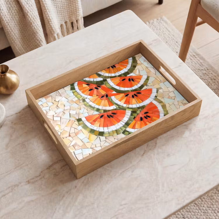 Bandeja - Mosaico - Sandía - Rojo - Granos — 2