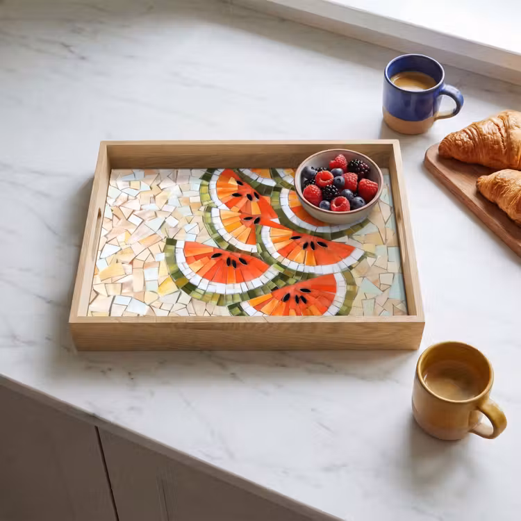 Bandeja - Mosaico - Sandía - Rojo - Granos — 3