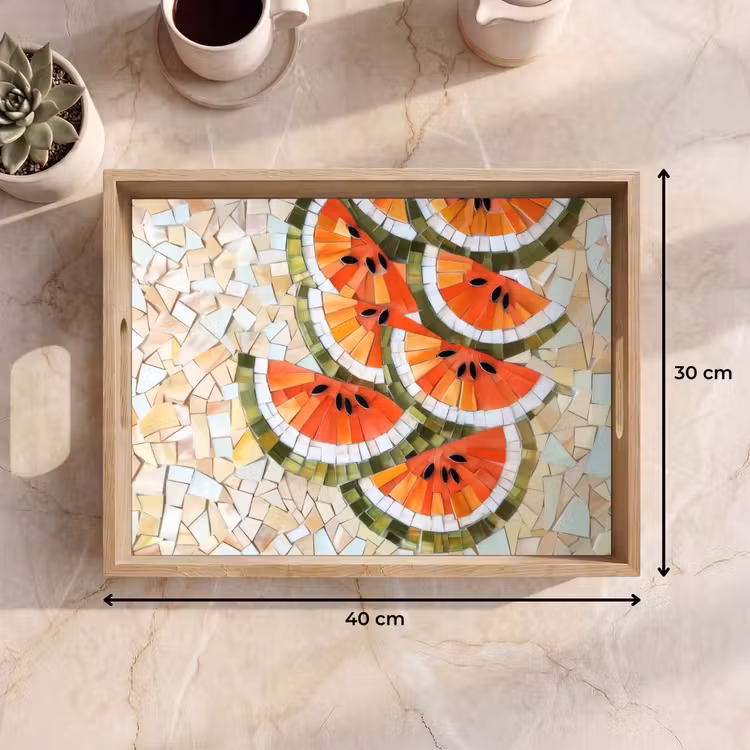 Bandeja - Mosaico - Sandía - Rojo - Granos — 7