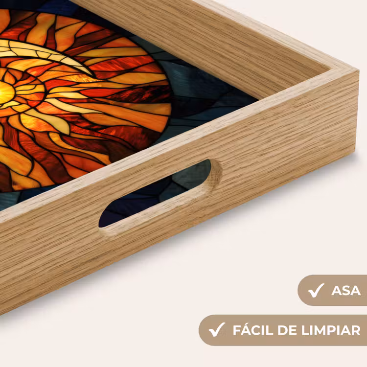 Bandeja - Mosaico - Vidrio - Luna - Azul oscuro — 8