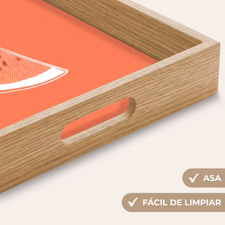Bandeja - Sandía - Líneas - Rojo coral — 8