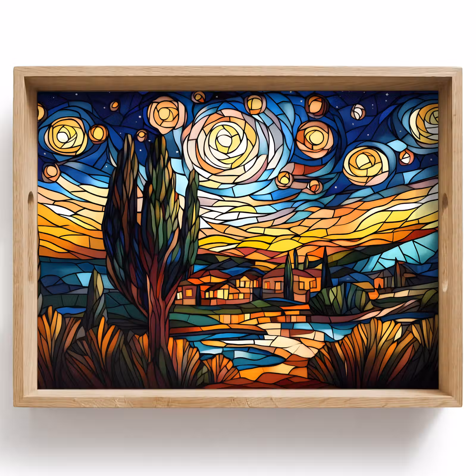 Bandeja - Cielo - Estrellas - Mosaico - Casas — 1