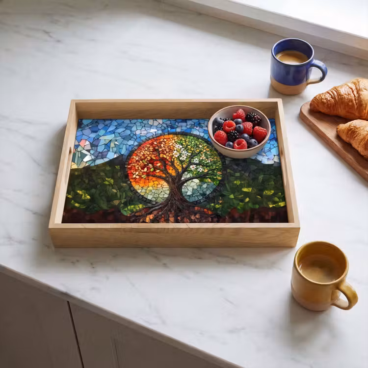 Bandeja - Árbol - Estaciones - Mosaico - Montañas — 3