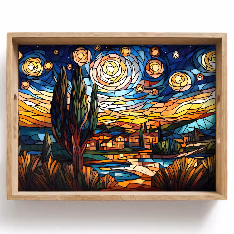 Bandeja - Cielo - Estrellas - Mosaico - Casas — 1