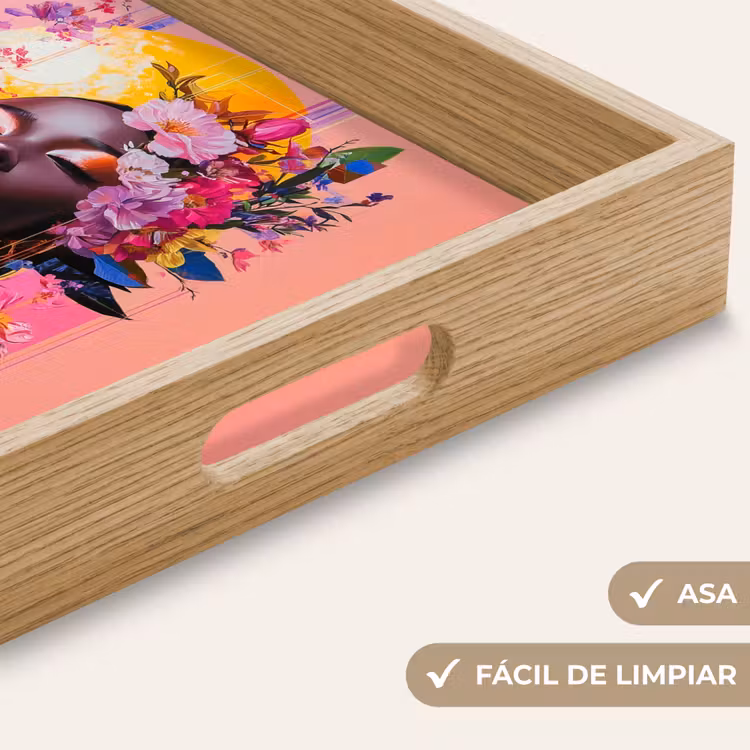 Bandeja - Colorido - Flores - Mujer - Sol — 8