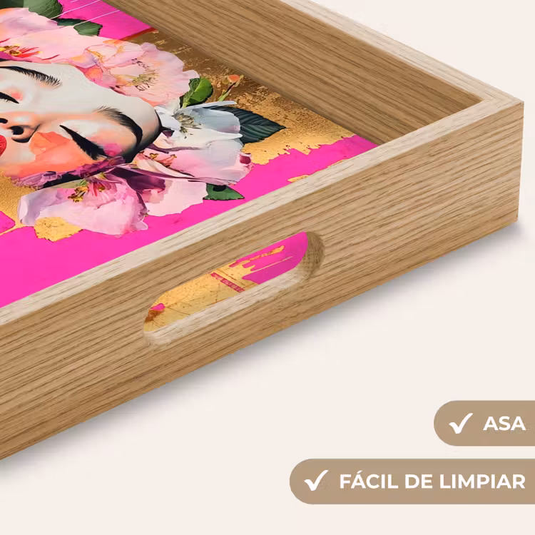 Bandeja - Corona de flores - Oro - Mujer - Retrato — 8