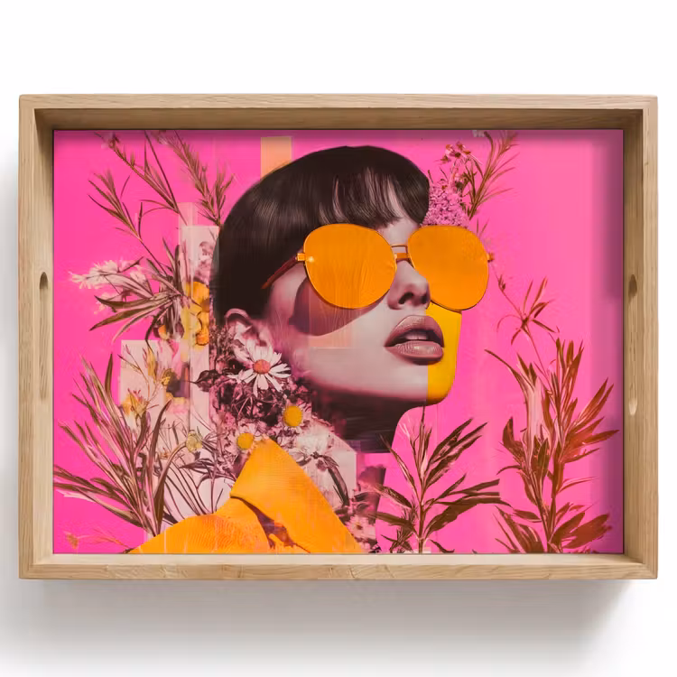 Bandeja - Gafas de sol - Naranja - Mujer - Plantas — 1