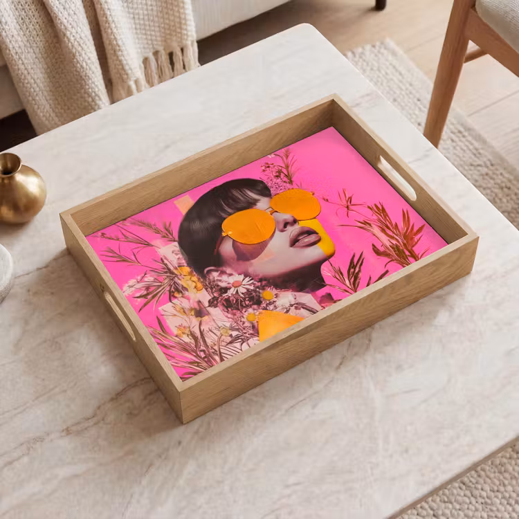 Bandeja - Gafas de sol - Naranja - Mujer - Plantas — 2