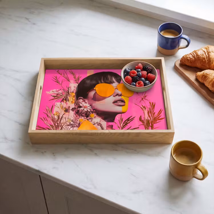 Bandeja - Gafas de sol - Naranja - Mujer - Plantas — 3