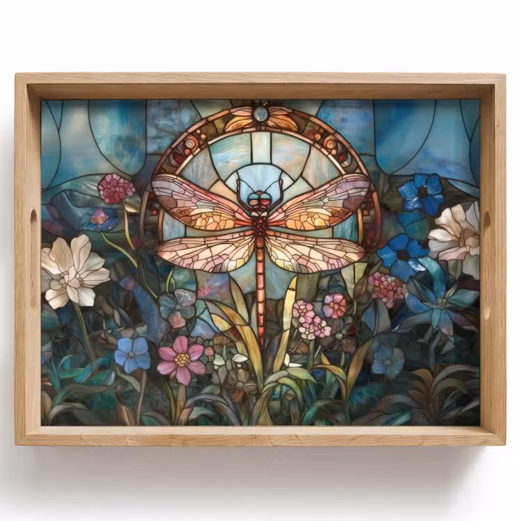Bandeja - Libelle - Mosaico - Flores - Colorido — 1