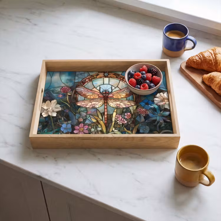 Bandeja - Libelle - Mosaico - Flores - Colorido — 3
