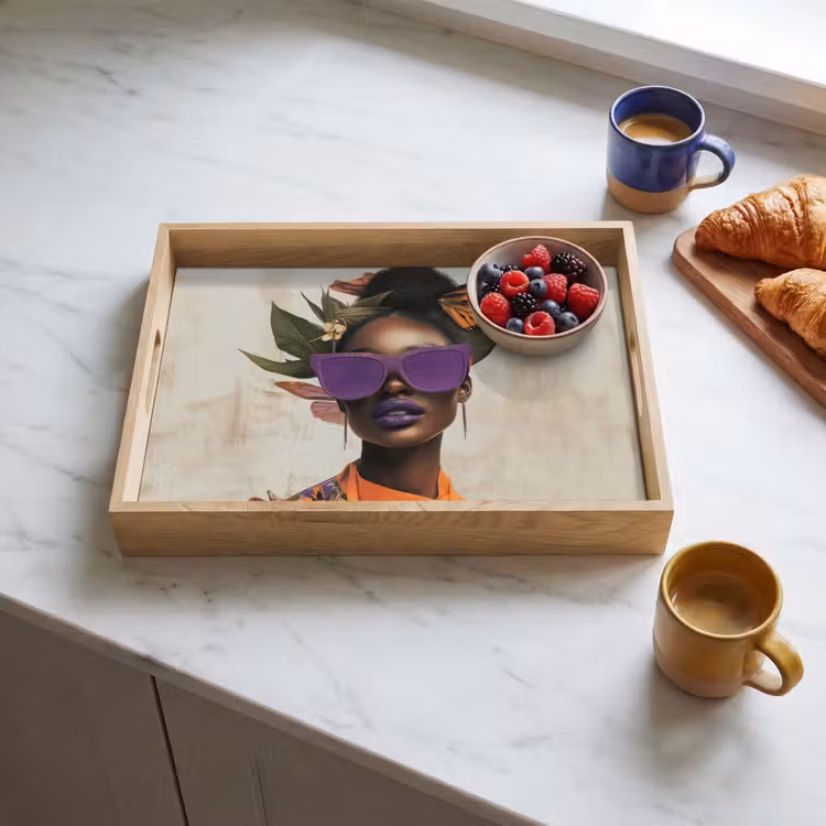 Bandeja - Mujer - Gafas de sol - Mariposa - Flores — 3