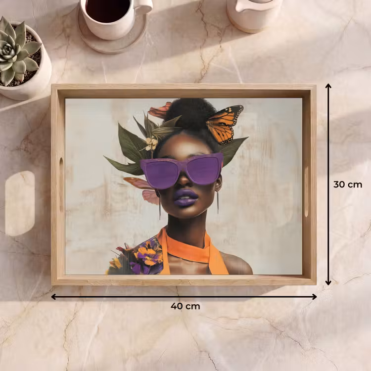 Bandeja - Mujer - Gafas de sol - Mariposa - Flores — 7