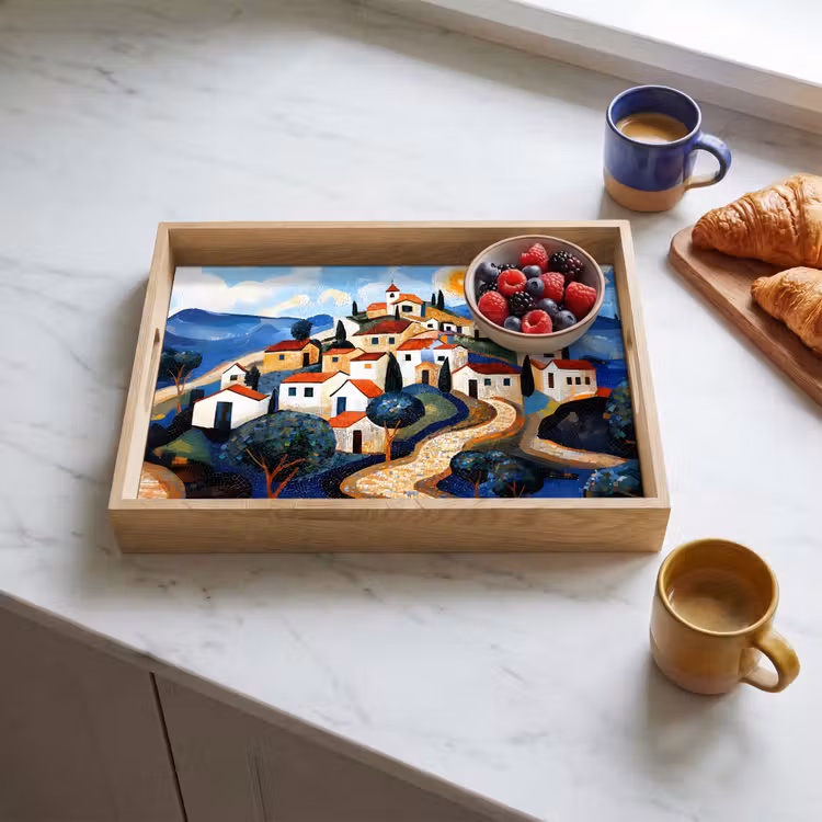 Bandeja - Pueblo - Colina - Sol - Mosaico — 3